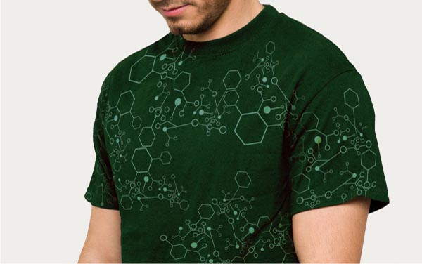 Cotton DNA Molecular Tags on Shirt