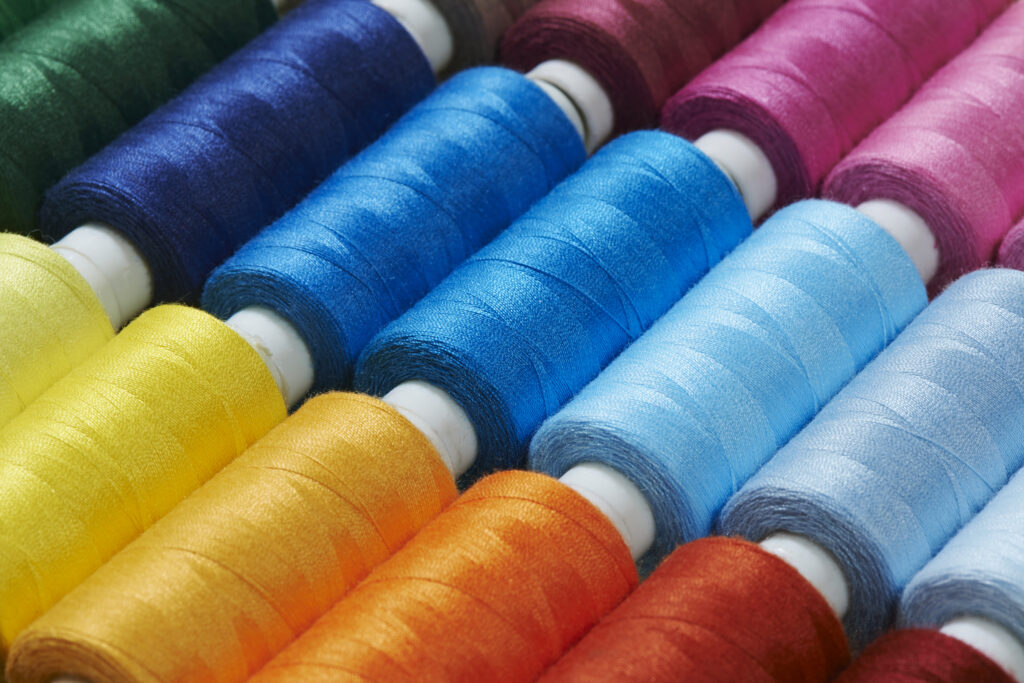 colorful thread spools